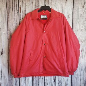 VTG Made in USA 1980s Fieldmaster Button Red Jacket Nylon Medium Mens Sears